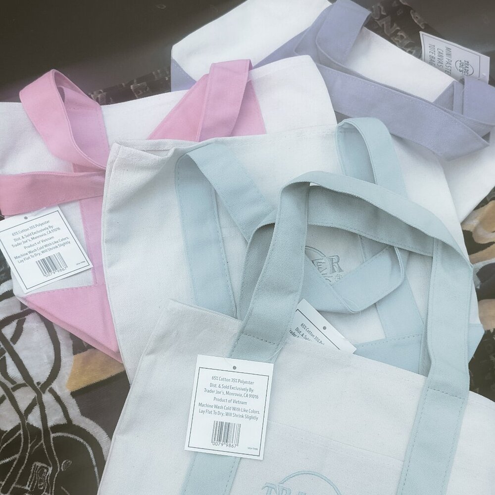 4 NEW Trader Joe's Mini Tote Bags